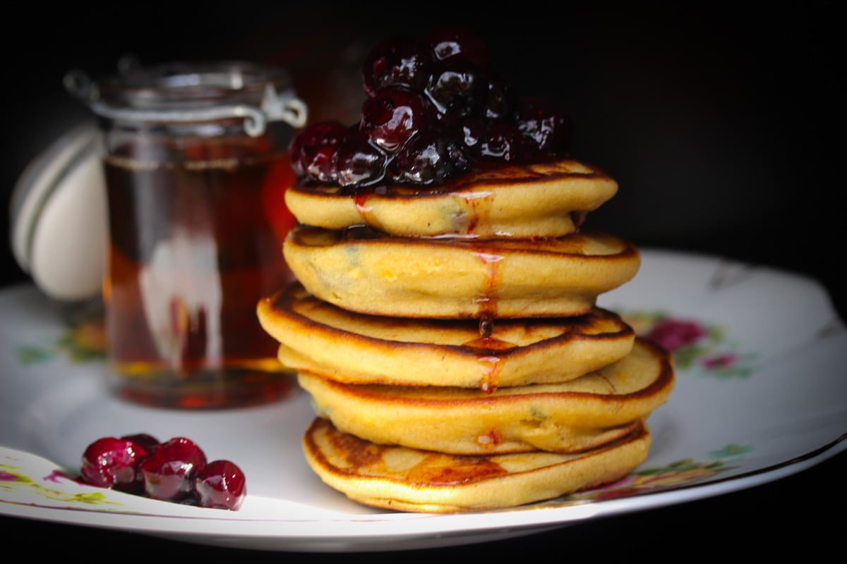 Coconut Ricotta and Blueberry Pancakes 
