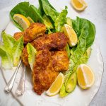 Parmesan Crusted Chicken with Baby Cos and Avocado Salad