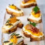 Camembert and Pumpkin Bruschetta with Crispy Sage Burnt Butter