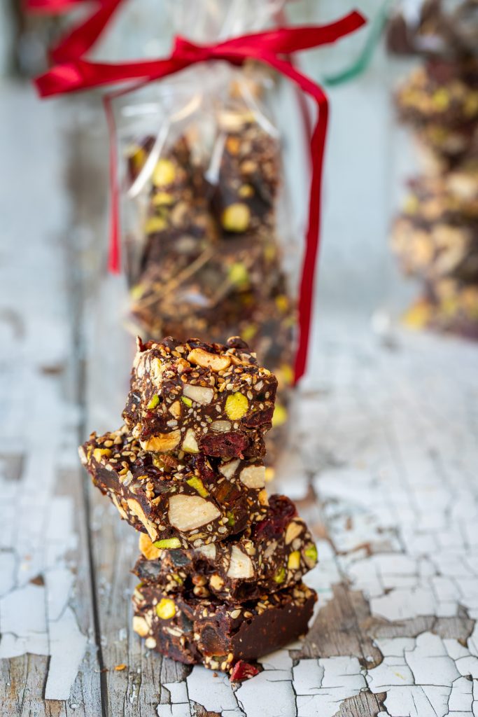 No Bake Trail Mix Chocolate Brownies