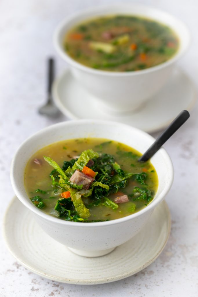 Bacon, Pearl Barley and Cabbage Broth