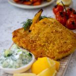 Crispy Haddock Schnitzel with Cucumber Tartare