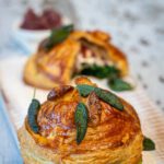 Roasted Portobello Mushroom Wellington with Spinach, Goats Cheese & Onion Marmalade