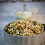 Simple Brown Rice, Sprouted Lentil & Cashew Salad
